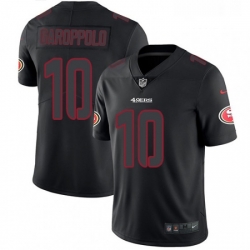 Mens Nike San Francisco 49ers 10 Jimmy Garoppolo Limited Black Rush Impact NFL Jersey
