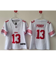 Women San Francisco 49ers 13 Brock Purdy White F U S E Vapor Untouchable Stitched Jersey 