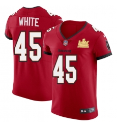 Men Tampa Bay Buccaneers 45 Devin White Men Super Bowl LV Champions Patch Nike Red Vapor Elite Jersey Men Tampa Bay Buccaneers 45 Devin White Men Super Bowl LV Champions Patch Nike Red Vapor Elite Jersey