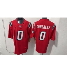 Men New England Patriots  0 Christian Gonzalez Red F U S E  Vapor Limited Stitched Football Jersey