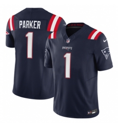 Men New England Patriots 1 DeVante Parker Navy 2023 F U S E Vapor Limited Stitched Football Jersey Men New England Patriots 1 DeVante Parker Navy 2023 F U S E Vapor Limited Stitched Football Jersey
