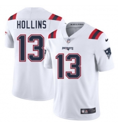Men New England Patriots 13 Mack Hollins White 2025 Vapor Limited Stitched Football Jersey
