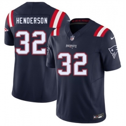 Men New England Patriots 32 TreVeyon Henderson Navy 2025 F U S E  Vapor Limited Stitched Football Jersey