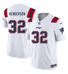 Men New England Patriots 32 TreVeyon Henderson White 2025 F U S E Vapor Limited Stitched Football Jersey Men New England Patriots 32 TreVeyon Henderson White 2025 F U S E Vapor Limited Stitched Football Jersey
