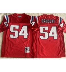 Men New England Patriots 54 Tedy Bruschi Red Throwback Stitched Football Jersey Men New England Patriots 54 Tedy Bruschi Red Throwback Stitched Football Jersey