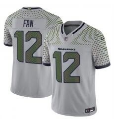 Men Seattle Seahawks 12 Fan Grey 2025 F U S E Rivalries Vapor Untouchable Limited Stitched Football Jersey Men Seattle Seahawks 12 Fan Grey 2025 F U S E Rivalries Vapor Untouchable Limited Stitched Football Jersey