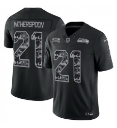 Men Seattle Seahawks  21 Devon Witherspoon Black F U S E  2026 Salute to Service Limited Stitched Football Jersey