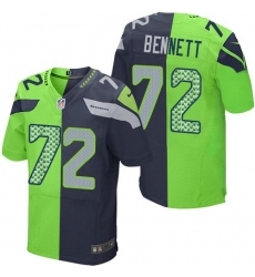 Nike Seahawks #72 Michael Bennett Steel Blue Green Mens Stitched NFL Elite Split Jersey Nike Seahawks #72 Michael Bennett Steel Blue Green Mens Stitched NFL Elite Split Jersey