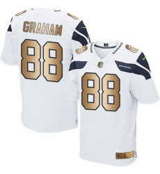 Nike Seahawks #88 Jimmy Graham White Mens Stitched NFL Elite Gold Jersey Nike Seahawks #88 Jimmy Graham White Mens Stitched NFL Elite Gold Jersey