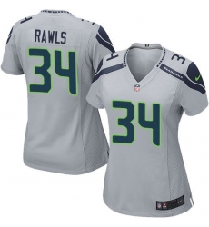 Nike Seahawks #34 Thomas Rawls Grey Alternate Womens Stitched NFL Elite Jersey Nike Seahawks #34 Thomas Rawls Grey Alternate Womens Stitched NFL Elite Jersey