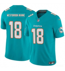 Men Miami Dolphins 18 Nick Westbrook Ikhine Aqua 2025 F U S E  Vapor Limited Stitched Football Jersey