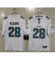 Men Miami Dolphins 28 DeVon Achane White 2026 Vapor Limited Stitched Football Jersey Men Miami Dolphins 28 DeVon Achane White 2026 Vapor Limited Stitched Football Jersey