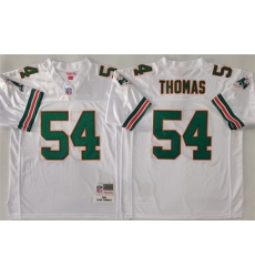 Men Miami Dolphins 54 Zach Thomas White Throwback Stitched Football Jersey Men Miami Dolphins 54 Zach Thomas White Throwback Stitched Football Jersey