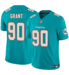 Men Miami Dolphins 90 Kenneth Grant Aqua 2025 Draft F U S E  Vapor Limited Stitched Football Jersey