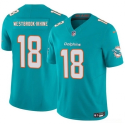 Youth Miami Dolphins 18 Nick Westbrook Ikhine Aqua 2025 F U S E  Vapor Limited Stitched Football Jersey