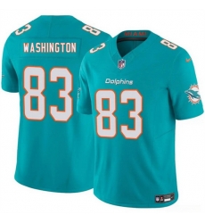 Youth Miami Dolphins 83 Tahj Washington Aqua 2025 F U S E  Vapor Limited Stitched Football Jersey