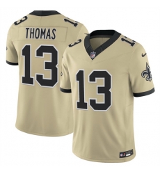 Men New Orleans Saints 13 Michael Thomas Gold 2025 F U S E Alternate Vapor Limited Stitched Football Jersey Men New Orleans Saints 13 Michael Thomas Gold 2025 F U S E Alternate Vapor Limited Stitched Football Jersey