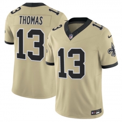 Men New Orleans Saints 13 Michael Thomas Gold 2025 F U S E  Alternate Vapor Limited Stitched Football Jersey