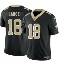 Men New Orleans Saints  18 Bryce Lance Black 2026 F U S E Vapor Limited Stitched Football Jersey