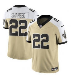 Men New Orleans Saints 22 Rashid Shaheed Gold White Alternate 2025 F U S E Vapor Limited Stitched Football Jersey Men New Orleans Saints 22 Rashid Shaheed Gold White Alternate 2025 F U S E Vapor Limited Stitched Football Jersey