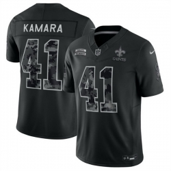 Men New Orleans Saints 41 Alvin Kamara Black F U S E 2026 Salute to Service Limited Stitched Football Jersey