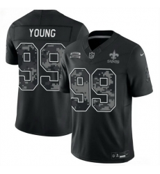 Men New Orleans Saints 99 Chase Young Black F U S E 2026 Salute to Service Limited Stitched Football Jersey