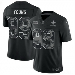 Men New Orleans Saints 99 Chase Young Black F U S E 2026 Salute to Service Limited Stitched Football Jersey