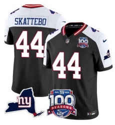 Men New York Giants 44 Cam Skattebo Black White 2025 Draft F U S E 100th Season 26 State Patch Vapor Limited Stitched Football Jersey Men New York Giants 44 Cam Skattebo Black White 2025 Draft F U S E 100th Season 26 State Patch Vapor Limited Stitched Football Jersey