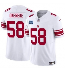 Men New York Giants 58 Bobby Okereke White 2025 F U S E With 2 Star C Patch Vapor Untouchable Limited Stitched Jersey Men New York Giants 58 Bobby Okereke White 2025 F U S E With 2 Star C Patch Vapor Untouchable Limited Stitched Jersey