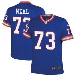 Youth New York Giants 73 Evan Neal Royal Classic Retired Player Stitched Game Jersey