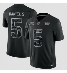 Youth Washington Commanders  5 Jayden Daniels Black 2026 Salute to Service Limited Stitched Football Jersey