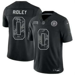 Men Tennessee Titans 0 Calvin Ridley Black F U S E 2026 Salute to Service Limited Stitched Football Jersey