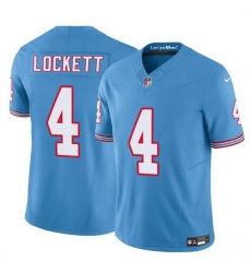 Men Tennessee Titans 4 Tyler Lockett Blue 2025 F U S E Throwback Vapor Limited Stitched Football Jersey Men Tennessee Titans 4 Tyler Lockett Blue 2025 F U S E Throwback Vapor Limited Stitched Football Jersey