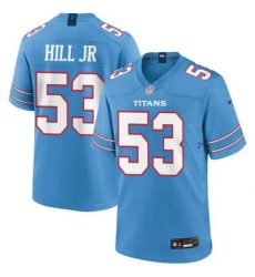 Men Tennessee Titans  53 Anthony Hill Jr  Light Blue 2026 F U S E  Vapor Limited Stitched Football Jersey