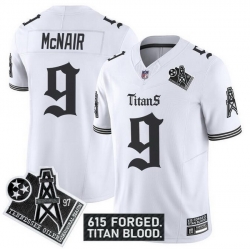 Men Tennessee Titans 9 Steve McNair White F U S E Titan Gothic Shadows Drop Vapor Limited Stitched Football Jersey