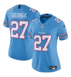 Women Tennessee Titans  27 Eddie George Light Blue 2026 F U S E  Vapor Limited Stitched Football Jersey  
