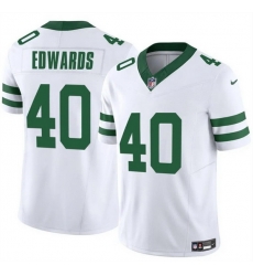 Men New York Jets 40 Donovan Edwards White 2025 F U S E  Vapor Untouchable Limited Stitched Jersey