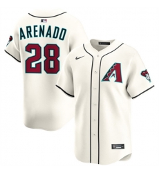 Men Arizona Diamondbacks 28 Nolan Arenado Cream Home Limited Stitched Baseball Jersey