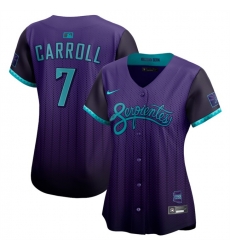 Women Arizona Diamondbacks 7 Corbin Carroll Purple 2025 City Connect Limited Stitched Baseball Jersey Women Arizona Diamondbacks 7 Corbin Carroll Purple 2025 City Connect Limited Stitched Baseball Jersey