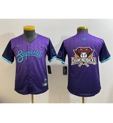 Youth Arizona Diamondbacks Team Big Logo Purple 2025 City Connect Limited Stitched Baseball Jersey