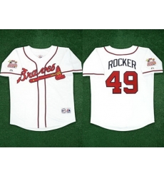Men Atlanta Braves  49 John Rocker White 2000 All Star Home Stitched Baseball Jersey
