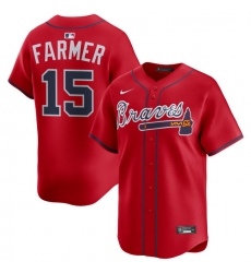 Men Atlanta Braves Nike Alternate Limited Jersey Red Farmer Kyle 15