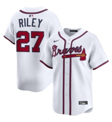 Men Atlanta Braves Nike Alternate Limited Jersey White Riley Austin 27