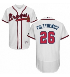 Mens Majestic Atlanta Braves 26 Mike Foltynewicz White Home Flex Base Authentic Collection MLB Jersey Mens Majestic Atlanta Braves 26 Mike Foltynewicz White Home Flex Base Authentic Collection MLB Jersey