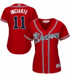 Womens Majestic Atlanta Braves 11 Ender Inciarte Authentic Red Alternate Cool Base MLB Jersey Womens Majestic Atlanta Braves 11 Ender Inciarte Authentic Red Alternate Cool Base MLB Jersey
