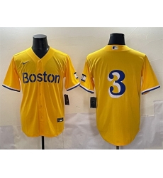 Men Boston Red Sox 3 Ceddanne Rafaela Gold City Connect Stitched Baseball Jersey Men Boston Red Sox 3 Ceddanne Rafaela Gold City Connect Stitched Baseball Jersey