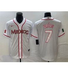 Men Mexico Baseball 7 Julio Urias 2023 White World Baseball With Patch Classic Stitched Jersey Men Mexico Baseball 7 Julio Urias 2023 White World Baseball With Patch Classic Stitched Jersey