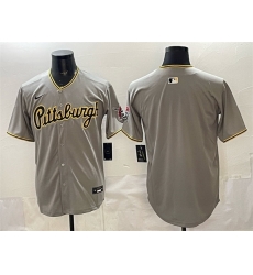 Men Pittsburgh Pirates Blank Gray Limited Stitched Baseball Jersey