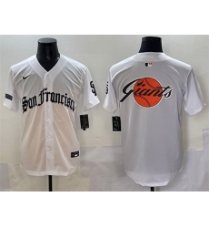 Men San Francisco Team Big Logo White  27Gothic Fog Edition 27 Vapor Premier Limited Stitched Baseball Jersey 001