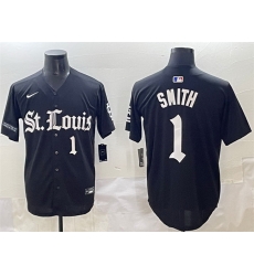 Men St Louis Cardinals 1 Ozzie Smith Black Gothic Legacy Edition Vapor Premier Limited Stitched Baseball Jersey Men St Louis Cardinals 1 Ozzie Smith Black Gothic Legacy Edition Vapor Premier Limited Stitched Baseball Jersey